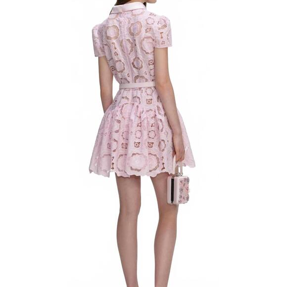 NEW SELF-PORTRAIT floral lace mini dress in pink - joarbit.com